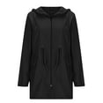 thumbnail image 6 of Mgmyaa Women's Waterproof Windproof Hooded Jacket Winter Drawstring and Multiple Pockets Mid-Length Outerwear Jackets, 6 of 9