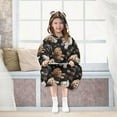 thumbnail image 6 of Wearable Blanket Hoodie for Kids Cute Puppies Flannel Hooded Blanket with Pockets and Sleeves Suitable for Boys and Girls, 6 of 7