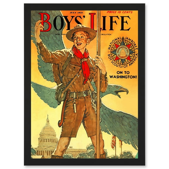 Comic Boys Life 1935 Scout Eagle White House Jamboree Artwork Framed Wall Art Print A4