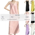 thumbnail image 3 of Ohufall Sleeveless Nightgown for Women Solid Color Loose Camisole Pajamas Dress for Home Comfortable Long Sleep Dress, 3 of 5