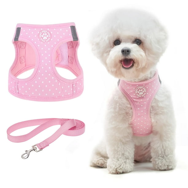 Mesh Small Dog Harness Nylon Breathable Puppy Dog Harness Vest Pet Walking Harnesses And Leash Set Tuxedo