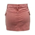 thumbnail image 6 of Women Distressed Denim Cargo Skirt Mini Y2K Flap Pockets Skirts Slim Fit Jean Skirt Pink XL, 6 of 6