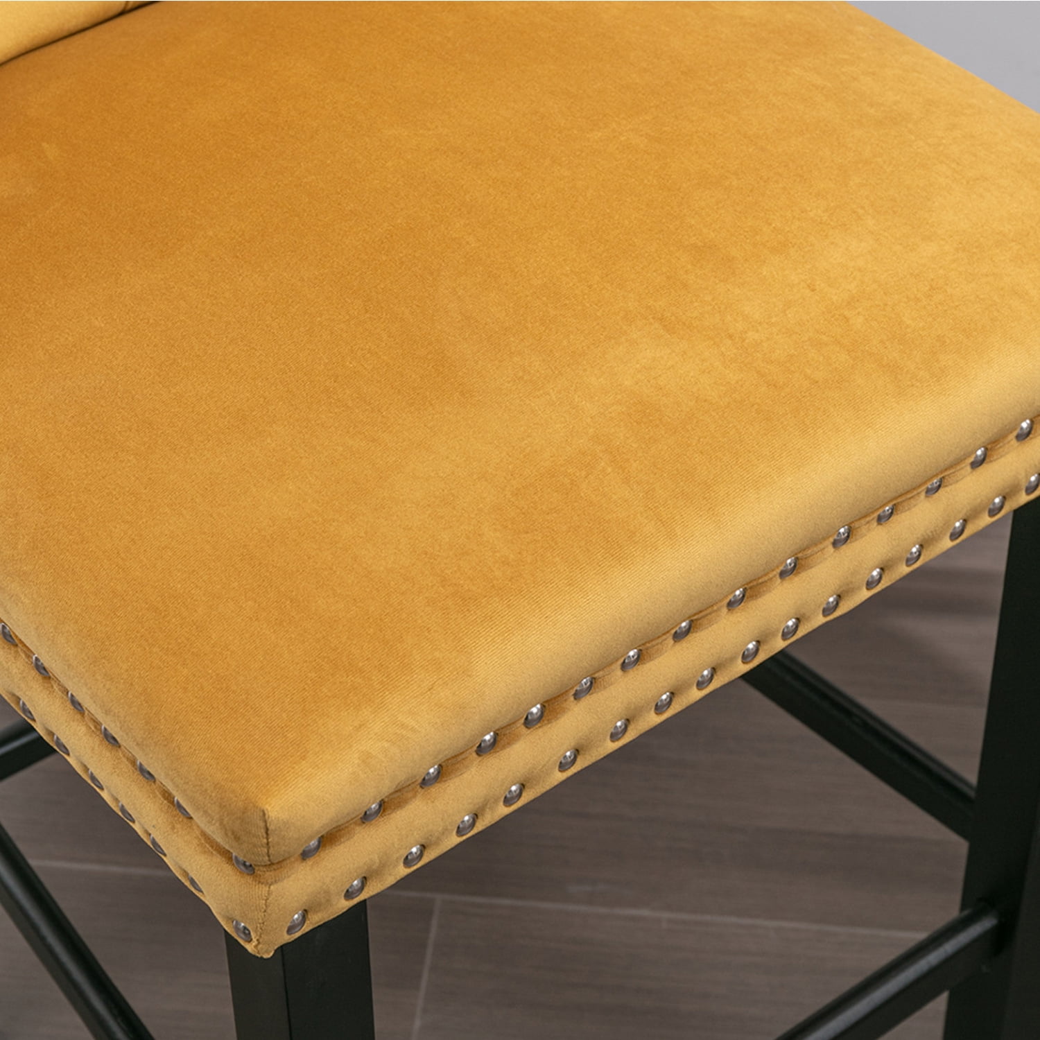 Demi Bonn 40" Counter Height Bar Stools Set of 2, Velvet Upholstered Barstools with Back, Kitchen Island Countertop Chairs for Dining Room, Gold