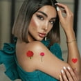 thumbnail image 2 of 12 Sheets Waterproof Lasting Tattoo Stickers Water Transfer Temporary Tattoos, Valentine's Day Body Fake Tattoos, 2 of 5