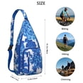thumbnail image 4 of Tropical Flower Sling Backpack - Exotic Leaves & Blossom Pattern, Fashion Forward Crossbody Bag, 4 of 4
