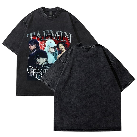 Taemin Ephemeral T-shirt Crewneck Short Sleeve Tee Women Men Streetwear Tops Hip Hop Clothes Cotton T-shirt