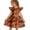Orange, variant on Halloween Toddler Girl Dress Pumpkin Ghost Print Flutter Short Sleeves Dress Outfits 5-12Y