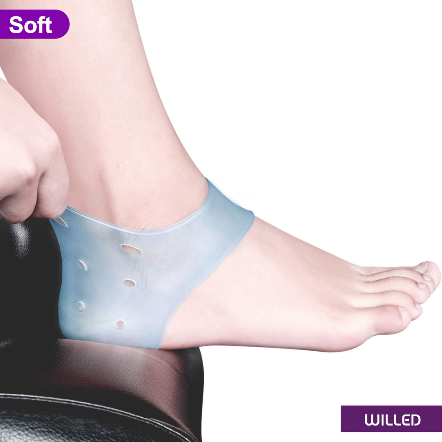 Amazon.com: Silicone Gel Heel Protector - Plantar Fasciitis Soft Socks for  Hard, Cracked, Dry Skin- One Pair- Moisturizing Protector by Alayna :  Health & Household