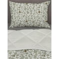 thumbnail image 3 of Birds Comforter & Sham Bedding Set, Summery Themed Spotted Butterflies and Birds on Polka Dotted Background, 3 pcs Duvet Set Microfiber Filling Quilt, 5 Sizes, Pale Sage Green and Grey, by Ambesonne, 3 of 4