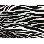 Decorative Silk Inc. VELBOA FAUX FUR ZEBRA ANIMAL PRINT FABRIC 58"/ 60" BY THE YARD (WHITE-SMALL )