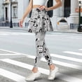 thumbnail image 3 of COEQINE Women Yoga High Waist Skirted Legging Dog Bones and Paw Prints Gray Pattern Moisture-Wicking Leggings with Skirts Fashion Skort Pants with Pockets, L, 3 of 7
