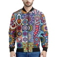 thumbnail image 5 of Chaqueta con estampado 3D de retazos bohemios para hombre, sudaderas con estampado floral étnico, tops de manga larga, abrigos con cremallera para primavera y otoño, 5 of 5