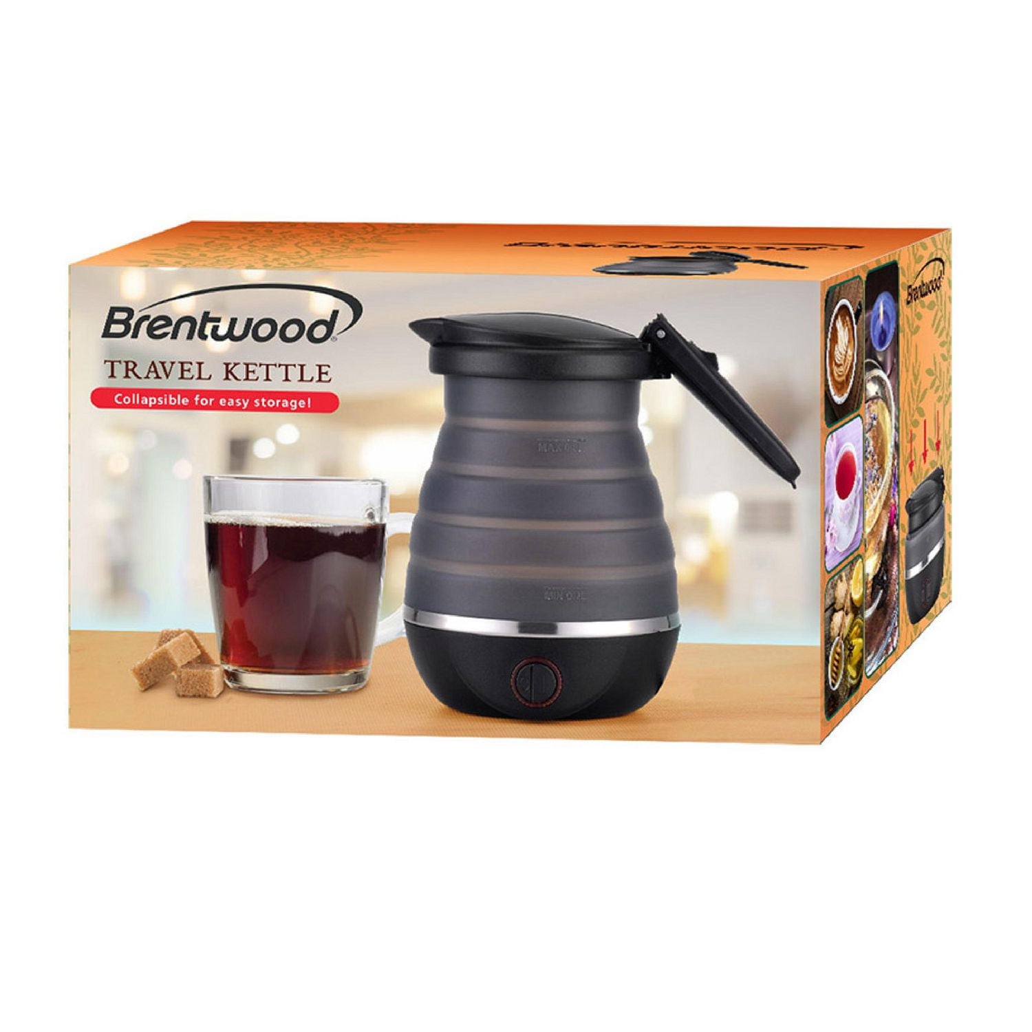 Bouilloire de voyage Brentwood pliable de 0.8L