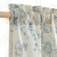 thumbnail image 6 of Floral Kitchen Curtains Linen Tier Curtains Blue Flower on Beige Cafe Curtains 36 Inch Length Living Room Bedroom Bathroom Farmhouse Rustic Country Curtains Rod Pocket 2 Panels, 6 of 6