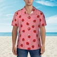 thumbnail image 2 of Xecao Strawberries print Hawaiian shirt - a stylish short-sleeve button-down for men, perfect for casual beach and tropical outings., 2 of 9