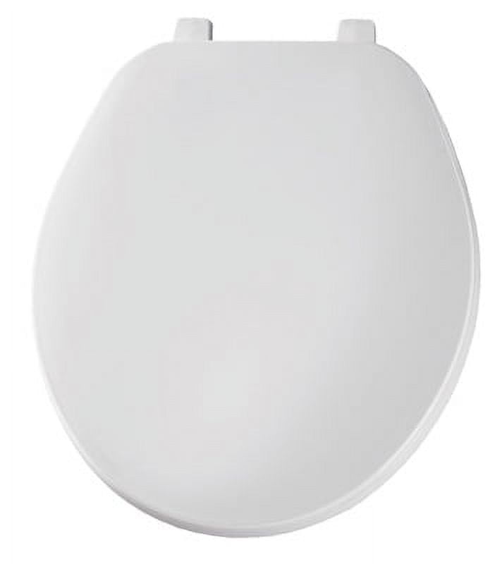Mayfair 92B-000 Toilet Seat, Round, Plastic, White, Top-Tite Hinge