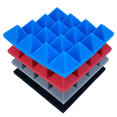 thumbnail image 3 of 24Pcs 25X25X5Cm Studio Acoustic Soundproof Foam Pyramid Noise Insulation Sound Absorption Treatment Panels Black, 3 of 6