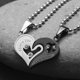 thumbnail image 2 of Collar con colgante de acero inoxidable para hombre y mujer, rompecabezas de corazón, cadena de 22 pulgadas, 2 piezas por juego JM, 2 of 5