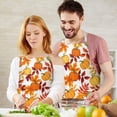 thumbnail image 3 of Fall Pumpkins Leaves Pattern Apron-Garden Aprons for Women with Pockets-Cotton Linen Waterproof Kitchen Cooking Gardening Aprons Adjustable for Kitchen,Cooking,BBQ and Salon 33"x27", 3 of 7