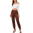 thumbnail image 2 of INSPIRE CHIC Junior's Athleisure Pants Drawstring Elastic Waist Ankle Joggers, 2 of 5
