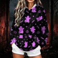 thumbnail image 2 of Hoodies Women Festive Halloween Letter Print Sweatshirt Stylish Long Sleeve Pullover Tops for Autumn Celebration, 2 of 6