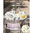 thumbnail image 5 of Hokiten Outdoor Tablecloths with Umbrella Hole & Zipper, Summer Lemon Round Tablecloths 60 Inch, Watercolor Fruit Grey Leaf Waterproof Table Cloth, Patio/Pool/Picnic Table Covers, 5 of 7