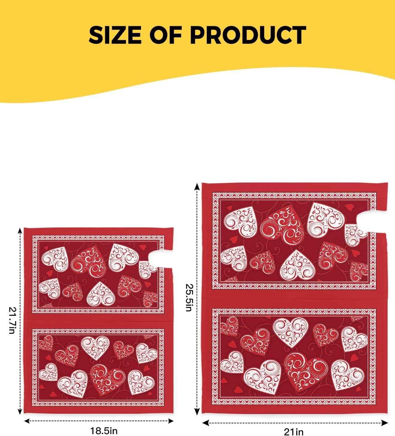 Valentine''s Day Red Love Heart Mailbox Cover Magnetic Mailbox Wraps, Valentines Hearts Mailbox Covers Standard Size 18x21 Inch Mail Wrap Post Letter Box Decoration for Outdoor Gardern Yard