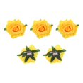 thumbnail image 1 of Uxcell 5 Pcs Clips de cabello de rosa de 4 pulgadas, broches de flores para mujeres, accesorios para el cabello amarillos, 1 of 5