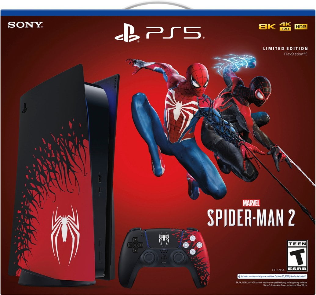 TEC New Sony PlayStation_PS5 Gaming Console(Disc) with Marvel’s Spider-Man  2 Bundle - White Edition