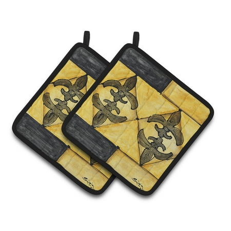 Carolines Treasures 8089PTHD Fleur de lis Pair of Pot Holders, 7.5HX7.5W, multicolor
