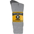 thumbnail image 3 of Heavy Duty Work Thick Warm Crew Cotton Socks, Steel Toe, (Gray - 3 pairs) fits US Men's Shoe Size 10-12, 3 of 5