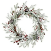 Holiday Time Frosted Christmas Wreath, 28 Inch