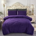 thumbnail image 2 of JML Sherpa Fleece Bed Blankets, Purple Thick Warm Borrego King Blanket for Bed, 79"x91", 2 of 7