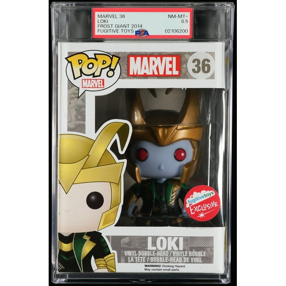 Marvel Loki, PSA Graded 8.5 NM-MT , Loki Collectible Vinyl Figure #36, Fully Encapsulated Bundle with Compatible Funko Pop! PSA Hard Protector Case
