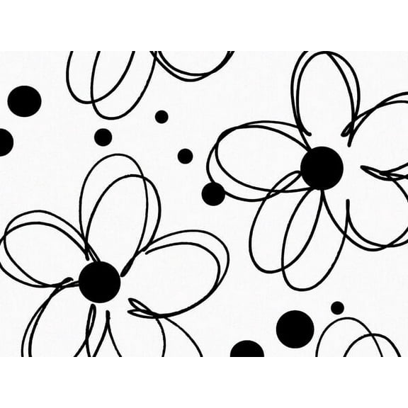 Pack Of 120, Black Fun Flowers Recycled Floral Tissue Prints Paper 20" X 30" Sheets Made In USA