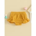 thumbnail image 2 of FEORJGP Toddler Girls Summer Bottom 3M 6M 1T 2T 3T Infant Soft Casual Ruched Shorts Solid Color Elastic Band Ruffle Shorts Cute Daily Clothes, 2 of 9