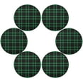 thumbnail image 3 of Black Green Plaid Round Placemats Washable Placemats Non-Slip Heat-Resistant Table Place Mats for Dining Kitchen Holiday Party Table 15.4"-4PCS Home Decor, 3 of 7
