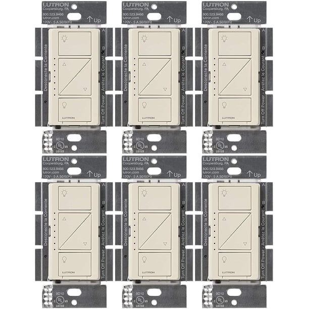 Interruptor de intensidad inteligente Lutron Caseta Original de 150 W LED, paquete de 6