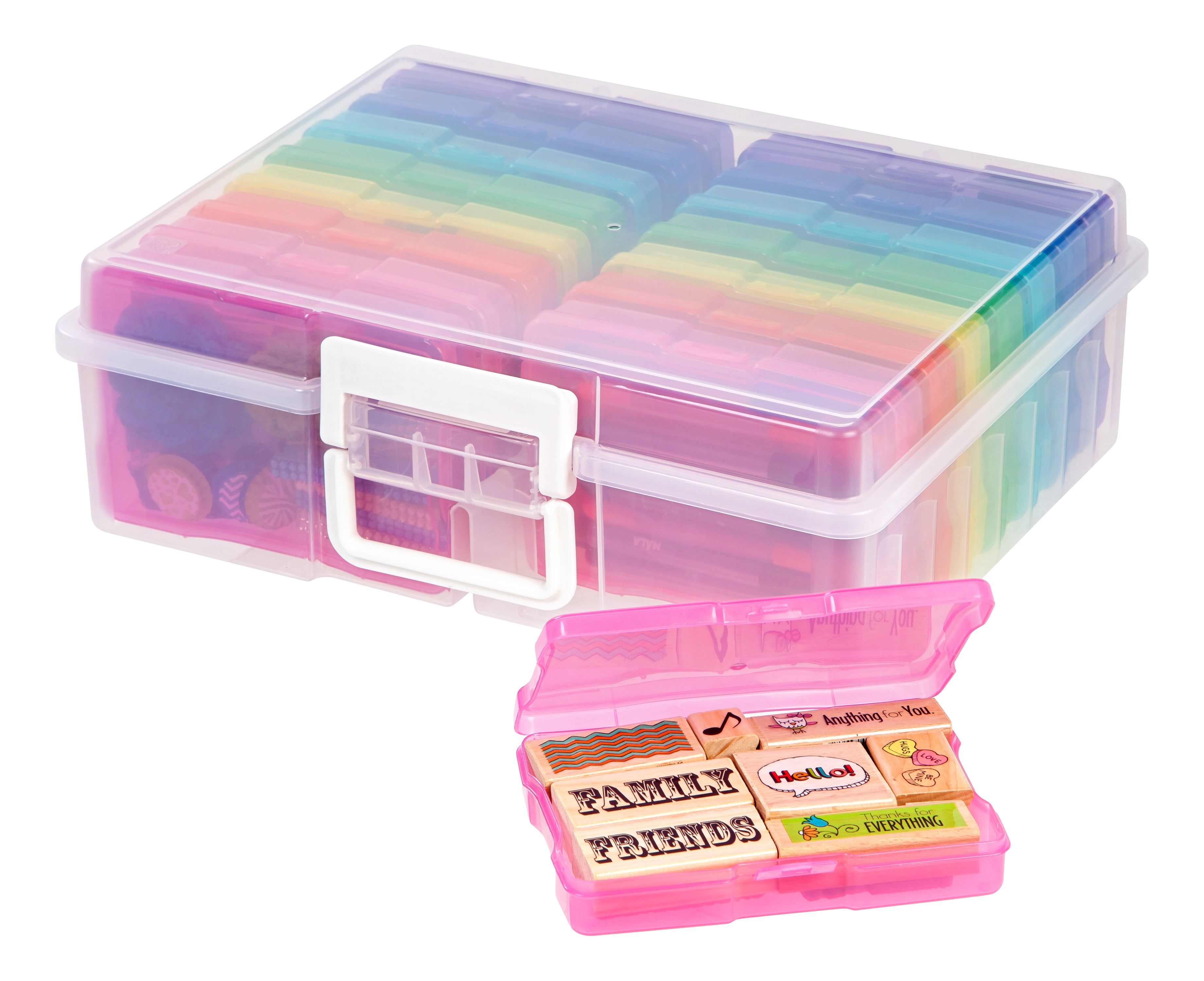 IRIS Extra Large 4" x 6" Photo Keeper with 16 cases, Rainbow/Clear
