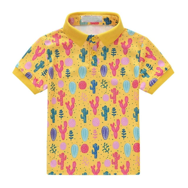 Chemises pour Enfants T-Shirt Graphique à Manches Courtes Col à Revers pour Filles et Garçons de 1 à 8 Ans T-Shirt Tee, Robe à Manches Courtes, Chemises pour Filles, Robe T-Shirt