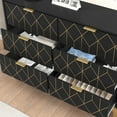 thumbnail image 5 of 33.7"H Wooden Gold Lines Dressers Chest of drawers 3 Layers 6 Drawers for Bedroom, Entryway, Dressingroom,Black, 5 of 6