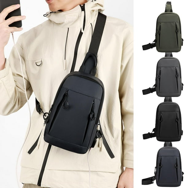 Bolso de pecho para hombre | Bolso cruzado de hombro a la moda | Organizador de gran capacidad y múltiples compartimentos | Poliéster versátil | Diseño casual y elegante | Ligero | 28x19x10 cm