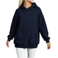 thumbnail image 4 of Cmfcve Women Oversized Hoodies Fall Drop Shoulder Daily Sweatshirts Casual Lounge Winter Pullover Tops with Kangaroo Pocket, 4 of 7
