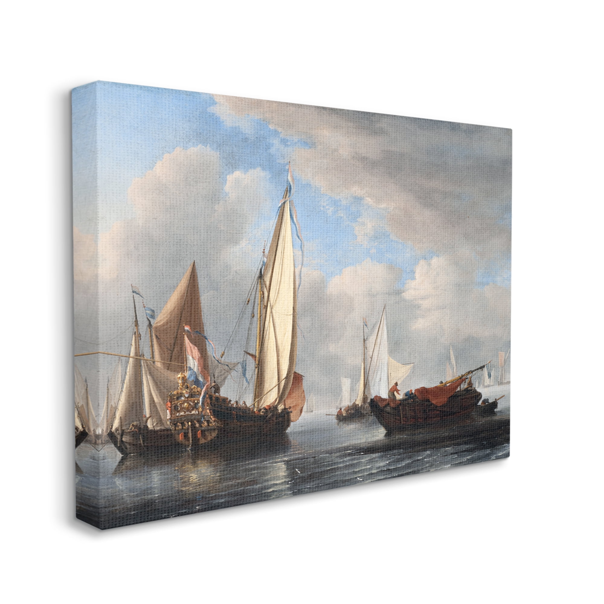 Stupell Industries Yacht and Other Vessels Willem van de Velde Classic Painting Painting Gallery Wrapped Canvas Print Wall Art, Design by one1000paintings