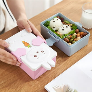 Kawaii Bento Box for Girls, Leakproof Stackable Lunch Container with  Divided Compartments Outdoor Picnic Meal Prep Kawaii Stuff Anime  Accessories 