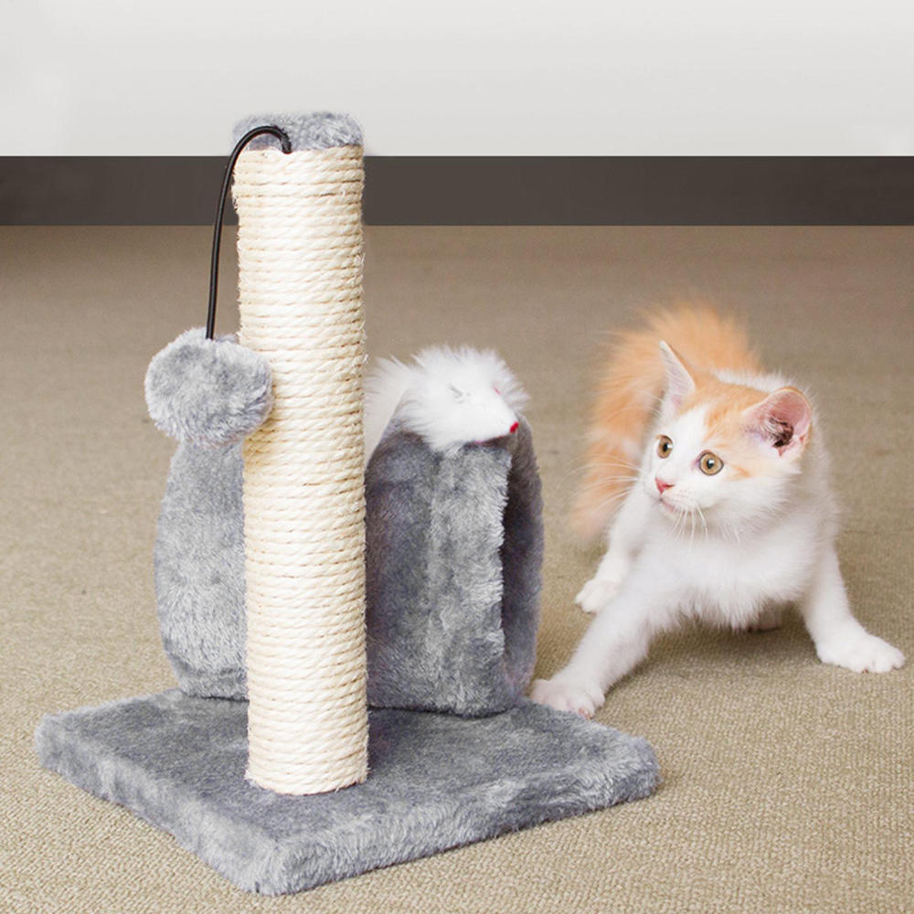 Ksruee Cat Scratch Post Kitten Climbing Scratch Pillar Elevated Interactive Cat Scratching Post for Exercise Stress Relaxation Climbing Burrowing realistic