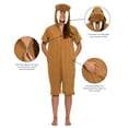 thumbnail image 3 of Short Sleeve Romper Walrus One Piece - Plush Adult Animal Costume Jumpsuit by FUNZIEZ! (Brown, Small), 3 of 7