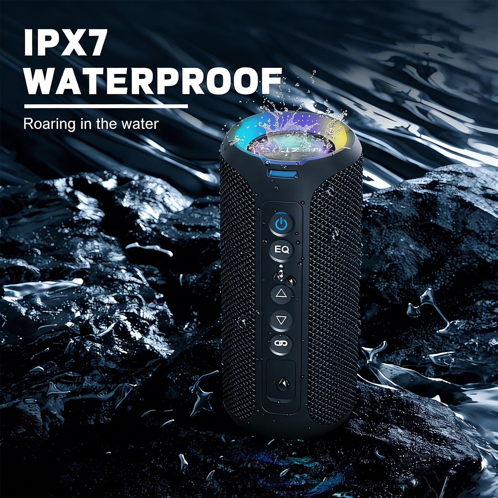 Ortizan Portable Bluetooth Speaker, 40W powerful sound and deep bass, IPX7 waterproof, 30 hours of playtime, TWS for 2 speakers pairing for home, outdoor and travel