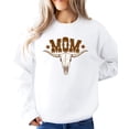 thumbnail image 5 of Mom Bull Skull Sweatshirt for Women Trendy Western Country Style Crewneck White Sweatshirt Adult Medium, 5 of 7