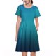thumbnail image 1 of Balery Blue to turquoise Vestidos sueltos de manga corta para mujer, vestidos de verano 2025, vestidos casuales de corte A con vuelo., 1 of 6